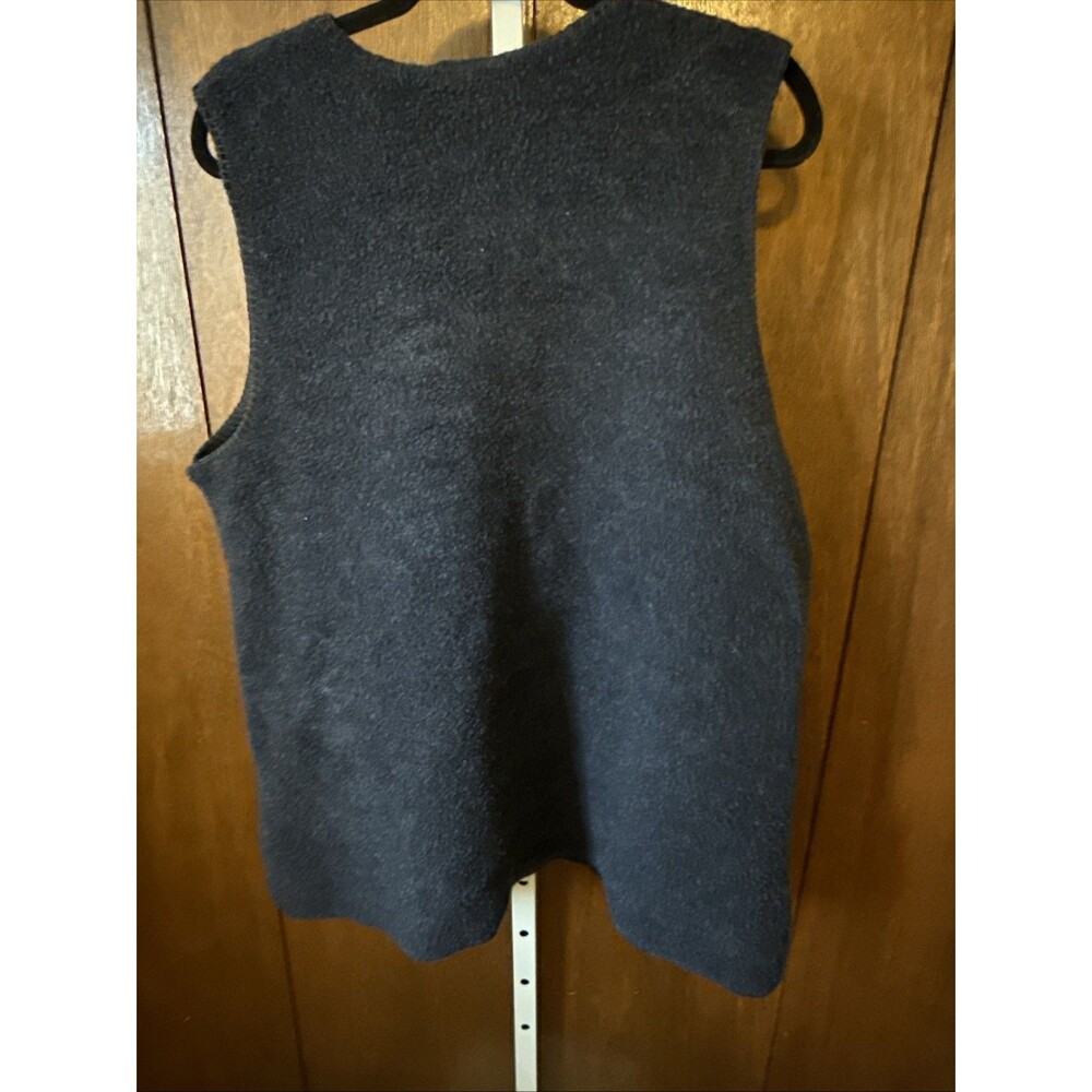 Artisan Designs Vintage Sweater Vest Navy W/Pockets Embroidery Sz 2X Made In USA - Picture 6 of 7